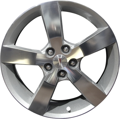 Pontiac G6 2006-2010 silver machined 18x7 aluminum wheels or rims. Hollander part number ALY6598U10/6597, OEM part number 9596655.