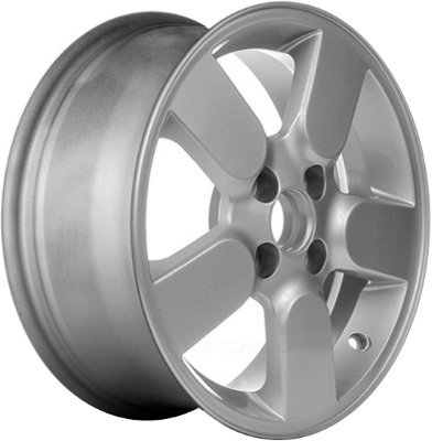 Chevrolet Aveo 2007-2008, Pontiac G3 2009-2010 powder coat silver 15x6 aluminum wheels or rims. Hollander part number 6603, OEM part number 96653136.