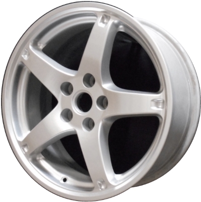 Pontiac G6 2009-2010 powder coat silver 17x7 aluminum wheels or rims. Hollander part number ALY6654, OEM part number 9598482.