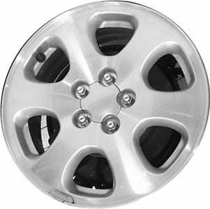 Subaru Impreza 2001-2004, Legacy 1998-2003 silver machined 15x6 aluminum wheels or rims. Hollander part number 68701, OEM part number 28111AC430, 28111AC431.
