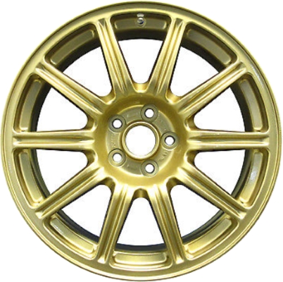 Subaru Impreza STi 2005-2007, Impreza WRX 2005-2007 powder coat gold 17x8 aluminum wheels or rims. Hollander part number 68804U55/68742, OEM part number 28111FE190, 28111FE191, 28111FE192.