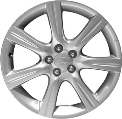 Subaru Impreza 2006-2007, Impreza WRX 2006-2007 powder coat silver 17x7 aluminum wheels or rims. Hollander part number 68751, OEM part number 28111FE300, 28111FE301.