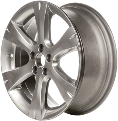 Subaru Impreza Outback 2008-2011 powder coat smoked hyper silver 17x7 aluminum wheels or rims. Hollander part number ALY68763, OEM part number 28111AG272, 28111AG271.