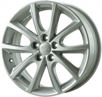 Subaru Impreza 2012-2016 powder coat silver 16x6.5 aluminum wheels or rims. Hollander part number ALY68796, OEM part number 28111FJ010.