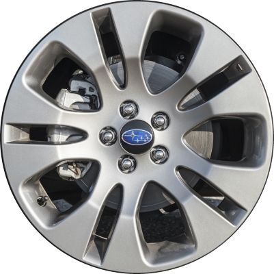 Subaru Impreza 2012-2016 powder coat medium grey 17x7 aluminum wheels or rims. Hollander part number ALY68798U30.LC19, OEM part number 28111FJ060.