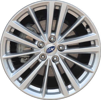 Subaru Impreza 2012-2016 powder coat silver 17x7 aluminum wheels or rims. Hollander part number ALY68799U20, OEM part number 28111FJ020.
