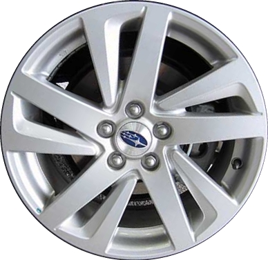Subaru Impreza 2015-2016 powder coat silver 16x6.5 aluminum wheels or rims. Hollander part number ALY68833, OEM part number 28111FJ150.