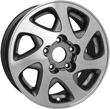 Toyota Camry 1997-2001 silver or charcoal machined 15x6 aluminum wheels or rims. Hollander part number ALY69348HH, OEM part number 4261106120.
