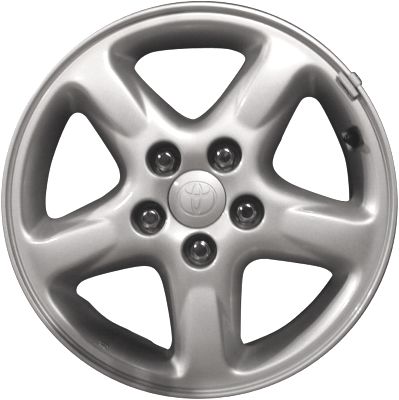 Toyota RAV4 2001-2003 powder coat silver 16x7 aluminum wheels or rims. Hollander part number ALY69403, OEM part number 4261142130.
