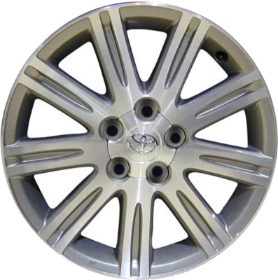 Toyota Avalon 2005-2010 charcoal machined 17x7 aluminum wheels or rims. Hollander part number ALY69474, OEM part number 42611AC070, 42611AC071, 42611AC072.