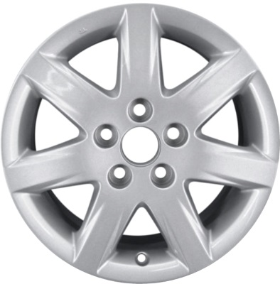 Toyota Avalon 2005-2012 powder coat silver 16x6.5 aluminum wheels or rims. Hollander part number ALY69483, OEM part number 42611AC080, 42611AC081.