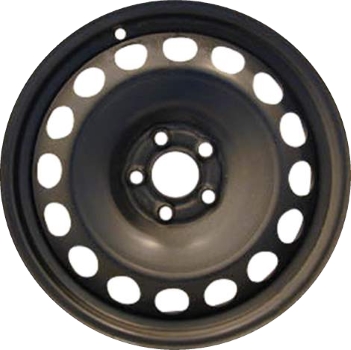 Volkswagen Jetta 2006-2016 powder coat black 15x6 steel wheels or rims. Hollander part number STL69894, OEM part number 1K0601027H03C.