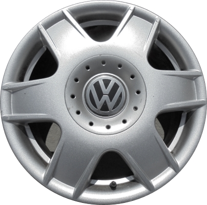 Volkswagen Jetta 1999-2011 powder coat silver 16x6.5 aluminum wheels or rims. Hollander part number ALY69737, OEM part number 1J0601025AHZ31.