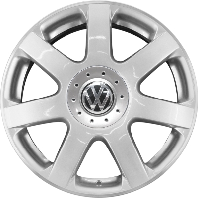 Volkswagen Jetta 2002-2011 powder coat silver 16x6.5 aluminum wheels or rims. Hollander part number ALY69776, OEM part number 1J0601025AE1Z2.