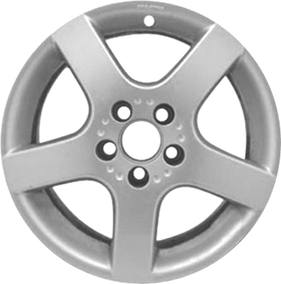 Volkswagen Golf 2003-2004, Jetta 2003-2004 powder coat silver 15x7 aluminum wheels or rims. Hollander part number 69783, OEM part number 1J0071490A666.