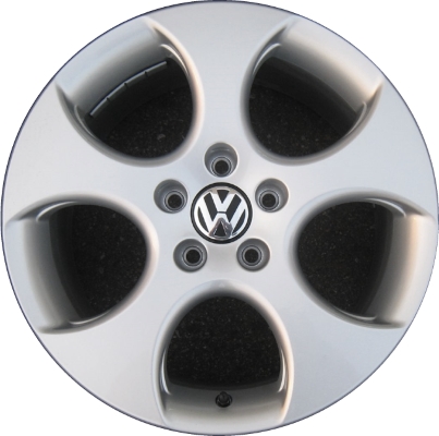 Volkswagen Golf 2007-2012, Golf GTi 2006-2012, Jetta 2006-2011, Jetta GLi 2006-2009 powder coat silver 17x7.5 aluminum wheels or rims. Hollander part number 69871, OEM part number 1K0601025BB8Z8.
