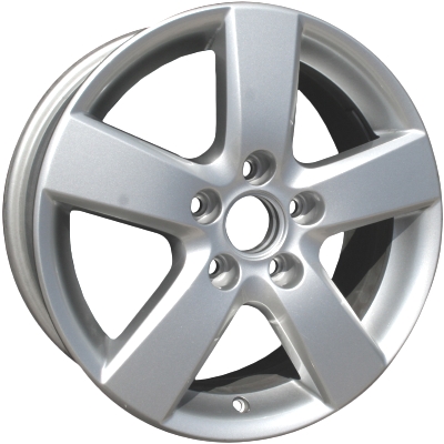 Volkswagen Jetta 2008-2010 powder coat silver 16x6.5 aluminum wheels or rims. Hollander part number ALY69872, OEM part number 1T0601025M8Z8.