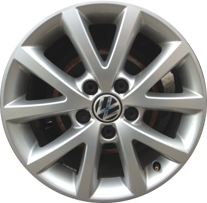 Volkswagen Jetta 2010-2018 powder coat silver or machined 16x6.5 aluminum wheels or rims. Hollander part number ALY69897U, OEM part number 1K0601025CH8Z8.