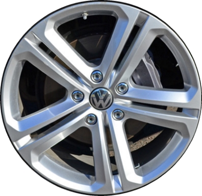 Volkswagen Jetta 2015-2018 powder coat hyper silver 18x7.5 aluminum wheels or rims. Hollander part number ALY69987, OEM part number 5K0601025P88Z.