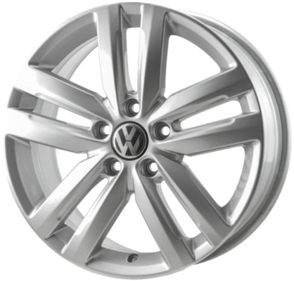 Volkswagen Jetta 2012-2014, Jetta GLi 2012-2014 powder coat silver 17x7 aluminum wheels or rims. Hollander part number 69940U20, OEM part number 5C0601025K8Z8.