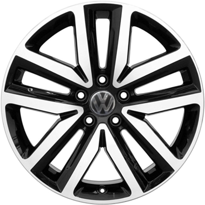 Volkswagen Jetta 2012-2014, Jetta GLi 2012-2018 black machined 18x7.5 aluminum wheels or rims. Hollander part number 69941, OEM part number 5C0601025LFZZ.