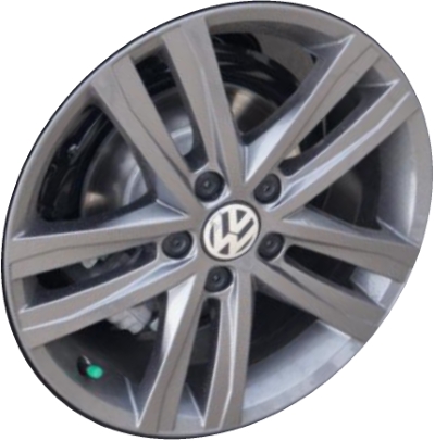 Volkswagen Jetta 2018 powder coat medium charcoal 17X7 aluminum wheels or rims. Hollander part number ALY70007U30/70034, OEM part number 5C0601025CNDM9.