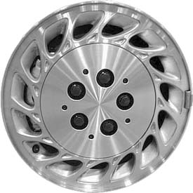 Saturn L Series 2000-2002 silver machined 15x6 aluminum wheels or rims. Hollander part number ALY7016U10, OEM part number 90576046.