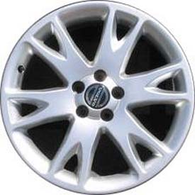 Volvo XC90 2003-2009 powder coat silver 18x7 aluminum wheels or rims. Hollander part number ALY70262U20, OEM part number 307487843, 86374626.