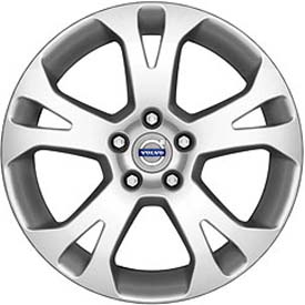 Volvo S60 2009 powder coat hyper silver 17x7.5 aluminum wheels or rims. Hollander part number ALY70344, OEM part number 312025844.