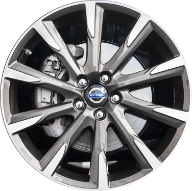 Volvo S60 2014-2018, S80 2014-2016, V60 2015-2018 grey or black machined 19x8 aluminum wheels or rims. Hollander part number 70395U, OEM part number 313993081, 314394420.