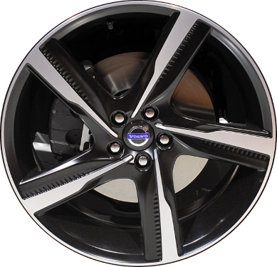 Volvo S60 2014-2016, V60 2015-2016 black machined 18x8 aluminum wheels or rims. Hollander part number 70394, OEM part number 314140179.