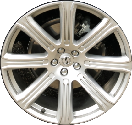 Volvo XC90 2016-2018 silver machined 21x9 aluminum wheels or rims. Hollander part number ALY70423, OEM part number 314280546.