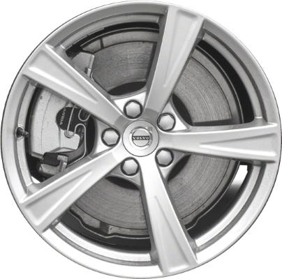 Volvo XC90 2017-2019 powder coat silver 18x8 aluminum wheels or rims. Hollander part number ALY70425, OEM part number 314145111.