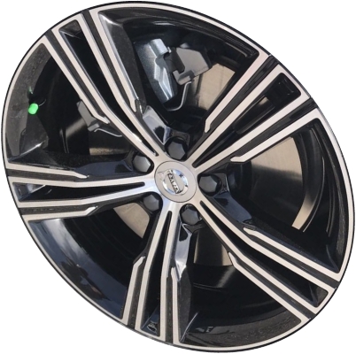 Volvo S60 2019-2022, V60 2019-2021 black machined 19x8 aluminum wheels or rims. Hollander part number 70471, OEM part number 322071556.