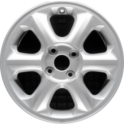 Hyundai Accent 2007-2011 powder coat silver 15x5.5 aluminum wheels or rims. Hollander part number ALY70780/70829, OEM part number 529101E600, 529101E605.