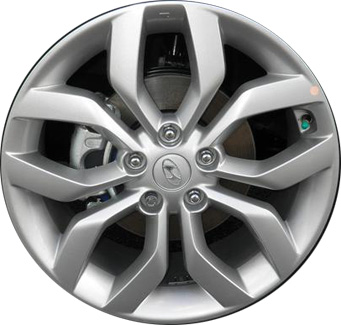 Hyundai Veloster 2012-2015 powder coat silver 18x7.5 aluminum wheels or rims. Hollander part number ALY70814U20, OEM part number 529102V150, 529102V100.