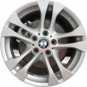 BMW X3 2004-2010 powder coat silver 18x8 aluminum wheels or rims. Hollander part number ALY71159, OEM part number 36113417394.