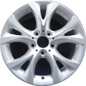 BMW X3 2004-2010 powder coat silver 17x8 aluminum wheels or rims. Hollander part number ALY71307, OEM part number 36103451879.