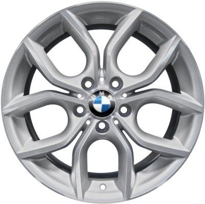 BMW X3 2011-2017, X4 2015-2018 silver machined 18x8 aluminum wheels or rims. Hollander part number 71477, OEM part number 36116787579.