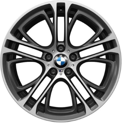 BMW X3 2011-2017, X4 2015-2018 charcoal machined 20x8.5 aluminum wheels or rims. Hollander part number 71484, OEM part number 36116787582.
