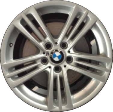 BMW X3 2011-2017, X4 2015-2018 powder coat silver 18x8 aluminum wheels or rims. Hollander part number 71497, OEM part number 36117844249.