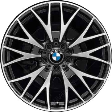 BMW 320i 2012-2018, 328i 2012-2018, 330e 2016-2018, 330i 2017-2019, 335i 2012-2015, 340i 2016-2018, 428i 2014-2016, 430i 2017-2020, 435i 2014-2016, 440i 2017-2020, ActiveHybrid 3 2013-2015 black machined 20x8 aluminum wheels or rims. Hollander part number 71548, OEM part number 36116796262.