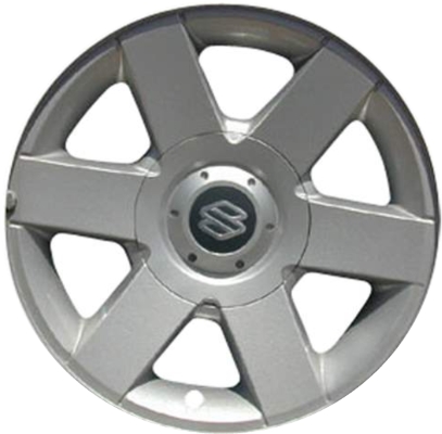 Suzuki Vitara XL-7 2000-2005 powder coat silver 16x7 aluminum wheels or rims. Hollander part number ALY72675, OEM part number 4320052821ZA8.
