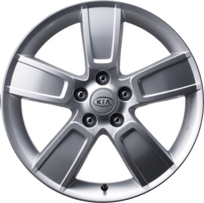 KIA SOUL 2010-2013 powder coat silver 18x7 aluminum wheels or rims. Hollander part number ALY74618U20.ALS03, OEM part number 529102K450.