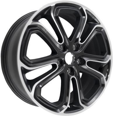 KIA SOUL 2010-2013 black machined 18x7 aluminum wheels or rims. Hollander part number ALY74621, OEM part number P84002K010.