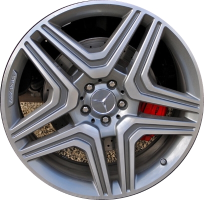 Mercedes-Benz ML63 2012-2015 grey machined 21x10 aluminum wheels or rims. Hollander part number ALY85264U35, OEM part number 16640123027X21.