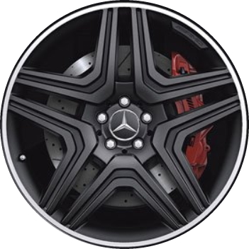 Mercedes-Benz ML63 2012-2015 powder coat charcoal w/ machined lip 21x10 aluminum wheels or rims. Hollander part number ALY85264A45, OEM part number Not Yet Known.
