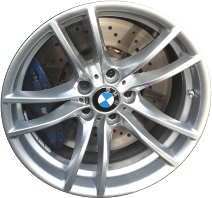 BMW M2 2018-2020, M3 2015-2018, M4 2015-2020 powder coat silver 18x8.5 aluminum wheels or rims. Hollander part number 86089, OEM part number 36102284905.