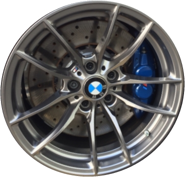 BMW M3 2015-2018, M4 2015-2020 powder coat grey 18x9 aluminum wheels or rims. Hollander part number 86090, OEM part number 36112284750.