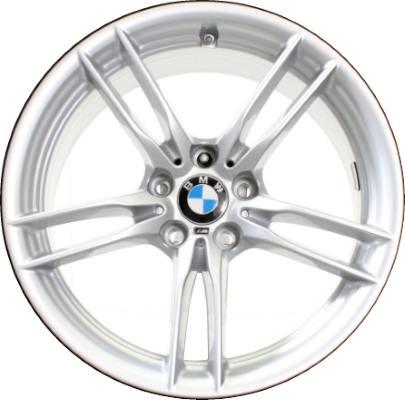 BMW M2 2019-2020, M3 2015-2018, M4 2015-2020 powder coat silver 19x8.5 aluminum wheels or rims. Hollander part number 86092, OEM part number 36102284907.